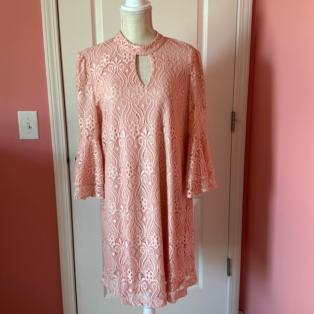 A line all lace peach dress!